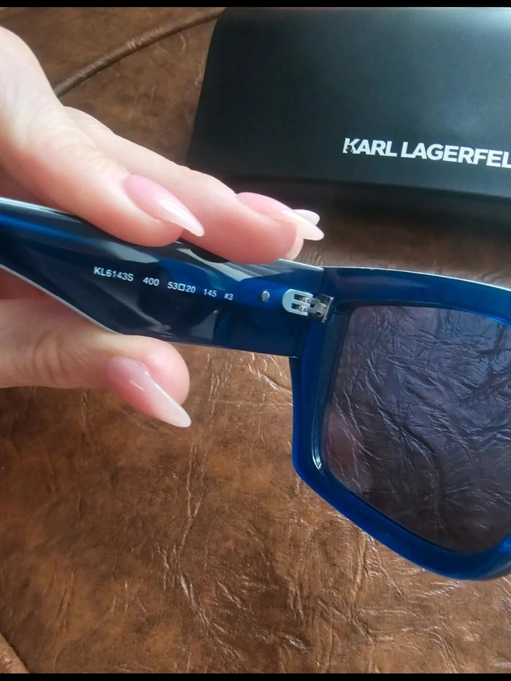 Karl Lagerfeld Women's Navy Blue Square Sunglasses